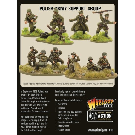 Bolt Action - Polish Army Support Group (HQ, Mortar & MMG)