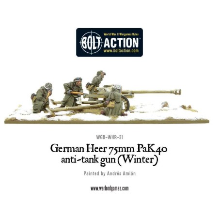 Bolt Action - German Heer 75mm Pak 40 anti-tank gun (Winter)