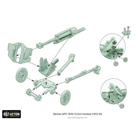 Bolt Action - German Heer 10.5cm leFH 18 medium artillery (Winter)