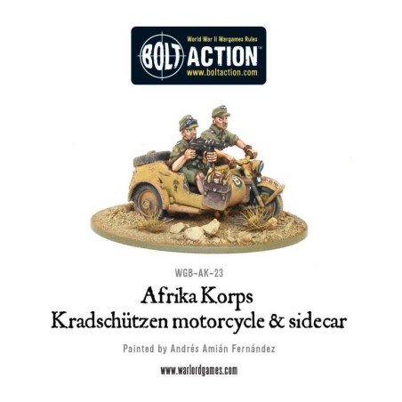 Bolt Action - Afrika Korps Kradschutzen motorcycle and sidecar