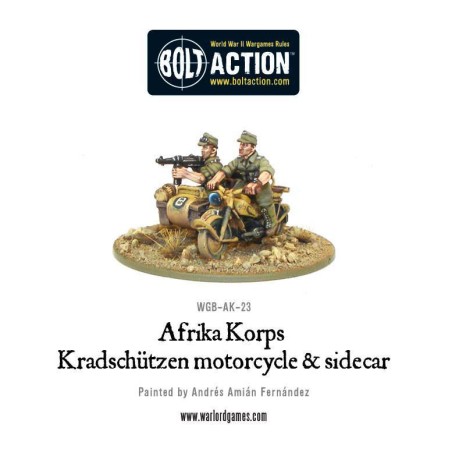 Bolt Action - Afrika Korps Kradschutzen motorcycle and sidecar