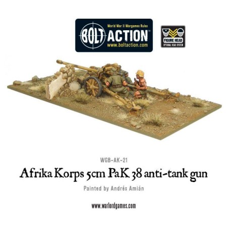 Bolt Action - Afrika Korps 5cm PaK 38 anti-tank gun