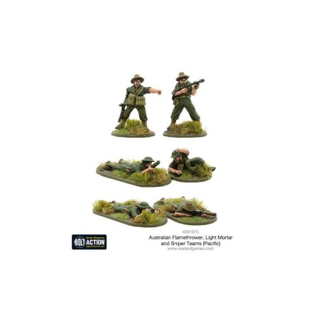 Bolt Action - Australian Flamethrower, Light mortar and Sniper teams 