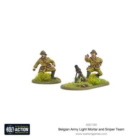Bolt Action - Belgian Army Light Mortar & Sniper Teams