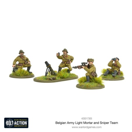 Bolt Action - Belgian Army Light Mortar & Sniper Teams