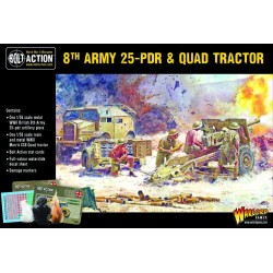 Bolt Action - 8th Army 25 Pounder Light Artillery, Quad & Limber
