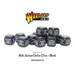 Bolt Action Orders Dice - Black (12)