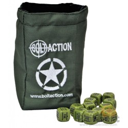 Bolt Action Allied Star Dice Bag & Order Dice (Green)