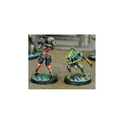 Infinity: Raicho Pilot & Scindron Ancillary Remote Unit ( Combined Army Tag Pilots Set)