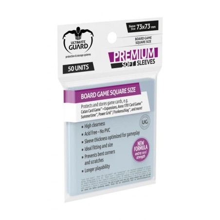 Ultimate Guard 50 Pochettes Pemium Soft Sleeves Jeux de Plateau au Format Carré