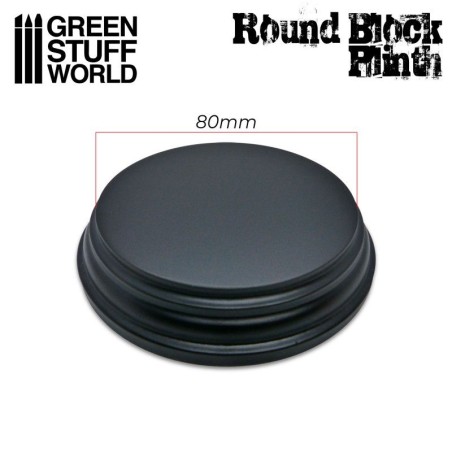 GSW: Socle Rond Ouvragé 8cm Noir