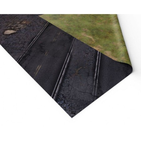 Tapis de Jeu Double: Ruined Street / Grassland (Latex)