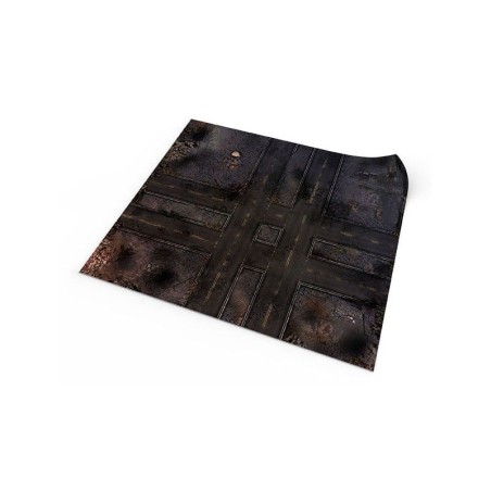 Tapis de Jeu Double: Ruined Street / Grassland (Latex)