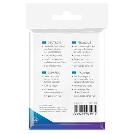 Sleeves: 100 Pochettes Classic Taille Standard Transparentes