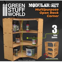 Etabli de Pëinture: Etagères Ouvertes en Coin