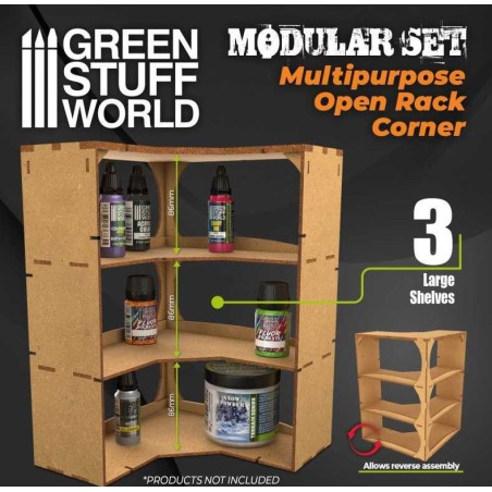 Etabli de Pëinture: Etagères Ouvertes en Coin