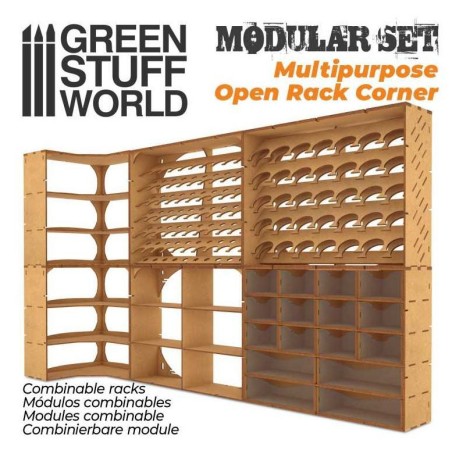 Etabli de Pëinture: Etagères Ouvertes en Coin