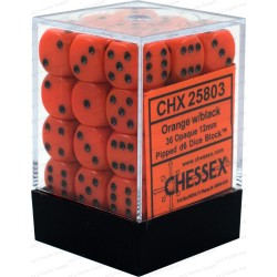 Dés: Set de 36 Dés 6 Opaque Orange Chessex