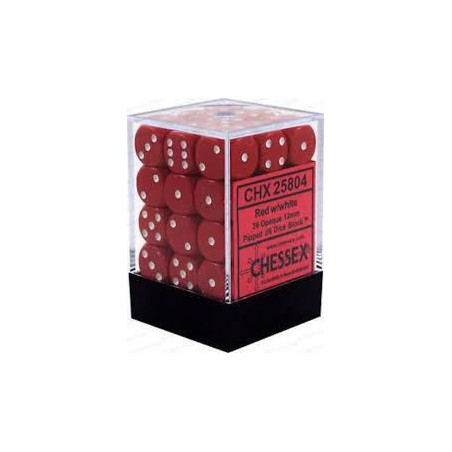 Dés: Set de 36 Dés 6 Opaque Rouge Chessex