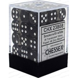 Dés: Set de 36 Dés 6 Transparent Fumée Chessex