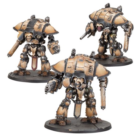 Legions Imperialis: Questoris Knights avec gantelets Thunderstrike et nacelles de roquettes