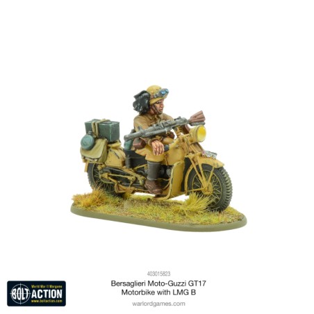 Bolt Action: Bersaglieri Moto-Guzzi GT17 MotorBike with LMG B