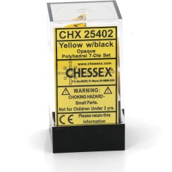 Dés: Assortiments de Dés JDR Opaque Jaune/Noir