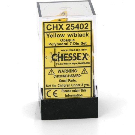 Dés: Assortiments de Dés JDR Opaque Jaune/Noir
