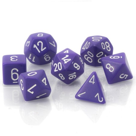 Dés: Assortiments de Dés JDR Opaque Violet/Blanc