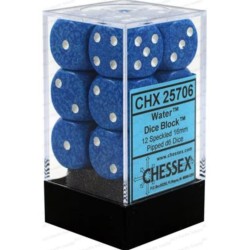 Dés: Set de 12 Dés 6 Speckled Eau