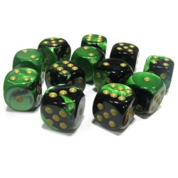 Dés: Set de 12 Dés 6 Gemini Fumée Chessex