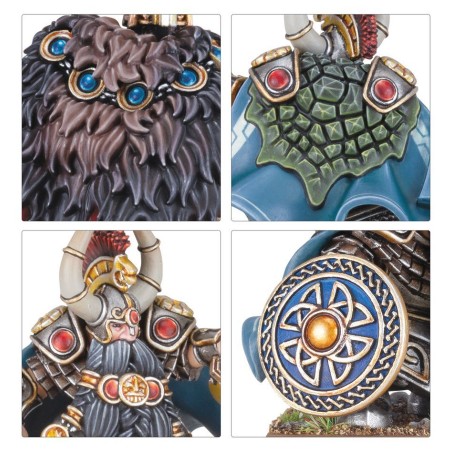The Old World Nains: Dwarf Lords with Shieldbearers