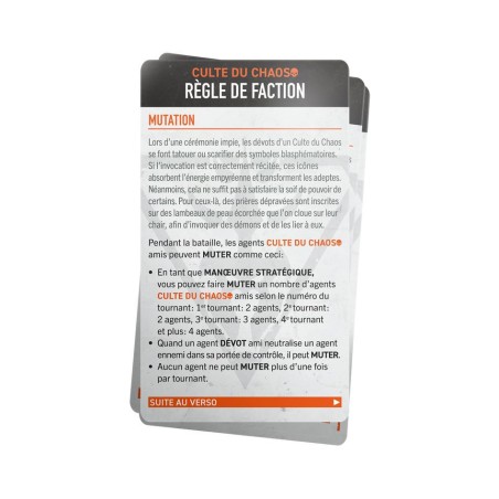 Kill Team: Culte du Chaos Cartes Techniques