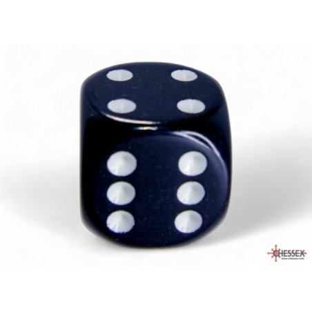 Dés: Set de 12 Dés 6 Opaque Noir / Blanc