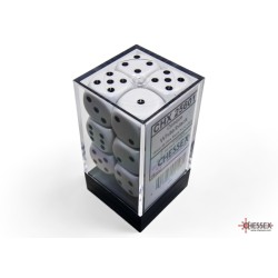 Dés: Set de 12 Dés 6 Opaque Blanc / Noir