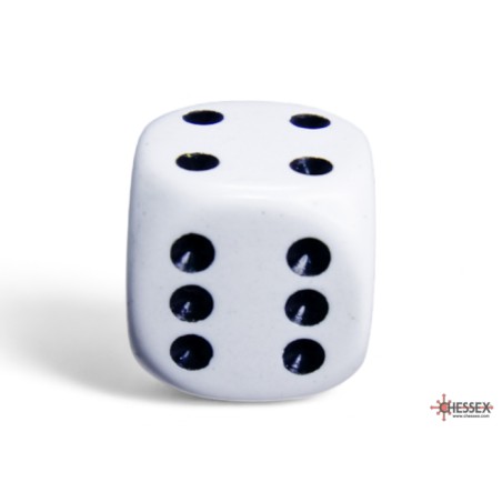 Dés: Set de 12 Dés 6 Opaque Blanc / Noir