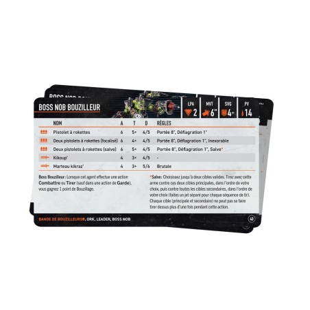 Kill Team: Bande de Bouzilleurs Cartes Techniques