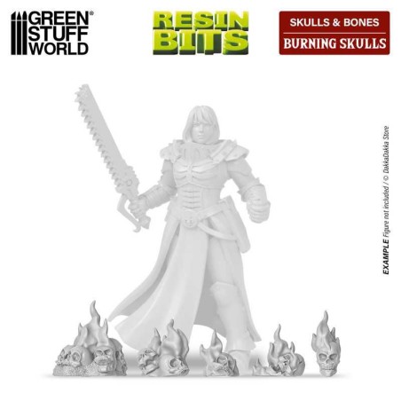 Décor: Crânes Humains Brulants en Résine