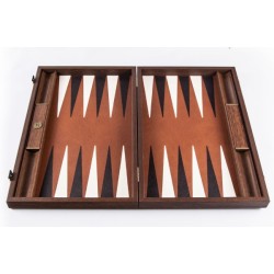 Jeux de Société: Backgammon Cuir Synthétique Caramel (48cm)